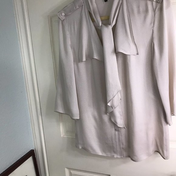 Lovely Silver Silk Escada Blouse, 36 (Fits Medium) NWOT - Picture 3 of 8